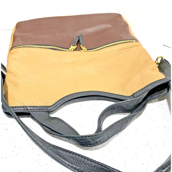 Fossil tan brown leather 2-way messenger bag purse vintage crossbody adjustable - Picture 7 of 11